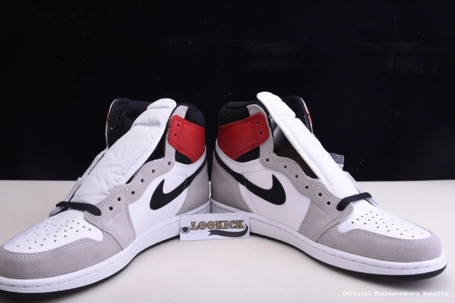 Official Maikesneakers Grey Air Jordan High Smoke Light OG 1 555088-126 0730